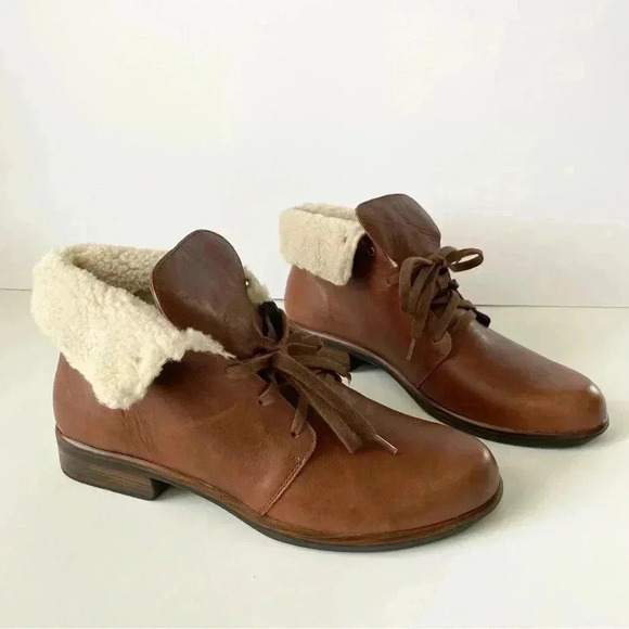 Naot Pali Shearling Lined Boots Lace Up Size 40 - Picture 7 of 11